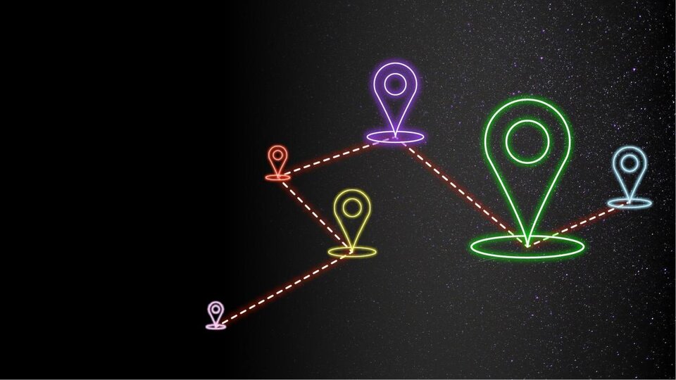 Neon Map Markers
