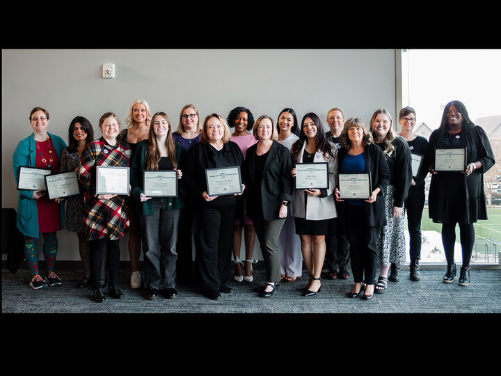 2024 recipients of the Women of Courage, Character, and Commitment award pose together.